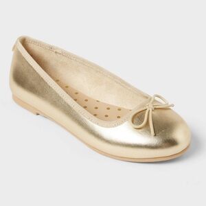 Kids’ Diana Slip-on Ballet Flats Cat & Jack Gold Size 1 Gold Ballet Flats w/ Bow